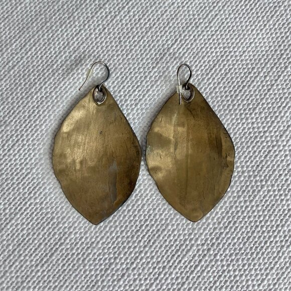 Silpada Emerald Pools Turquoise Drop Patina Brass Earrings Sterling Silver Boho - Picture 2 of 4